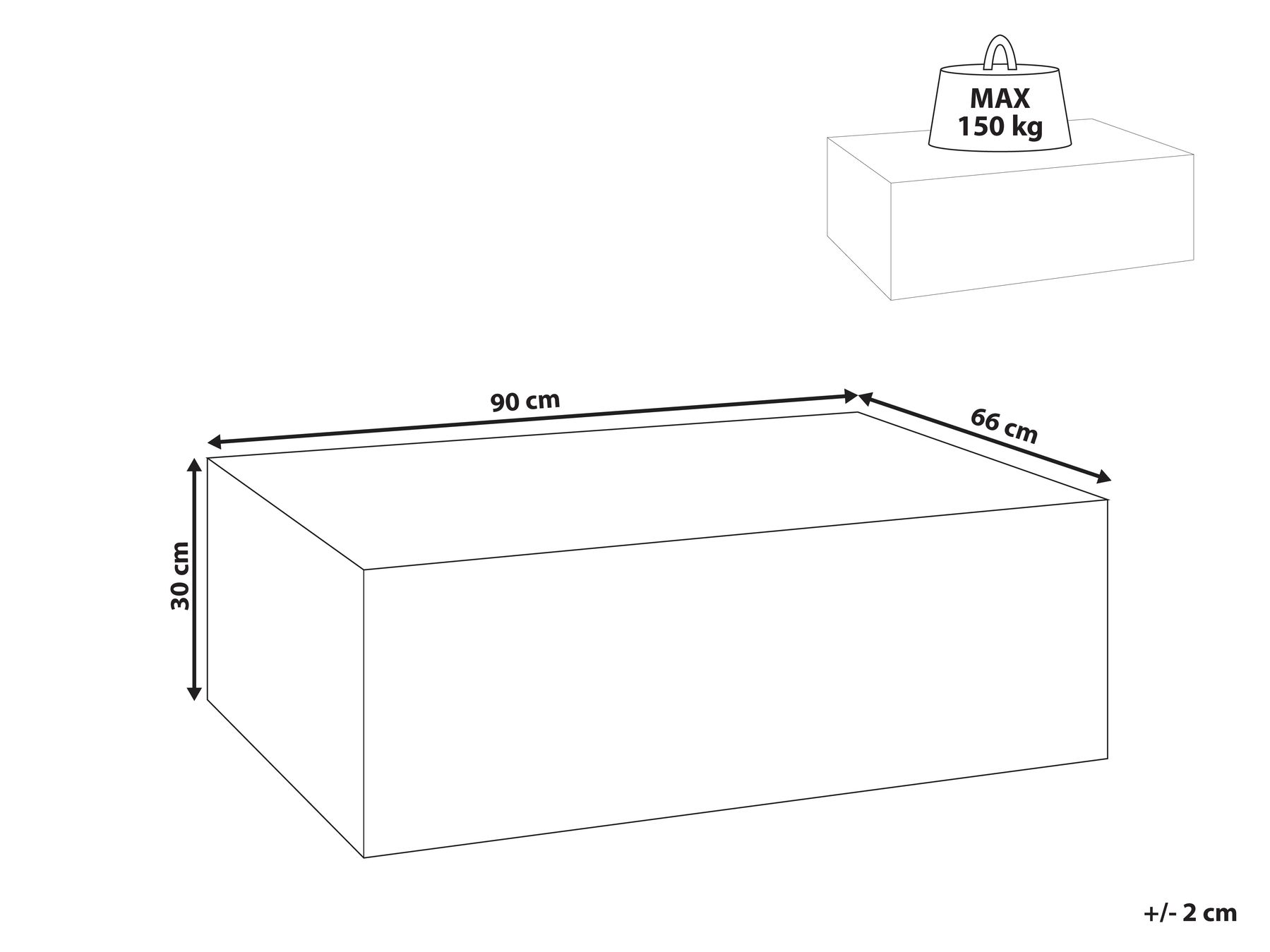Coffee Table NOBRES 90 cm 66 cm Travertine Effect_1007451