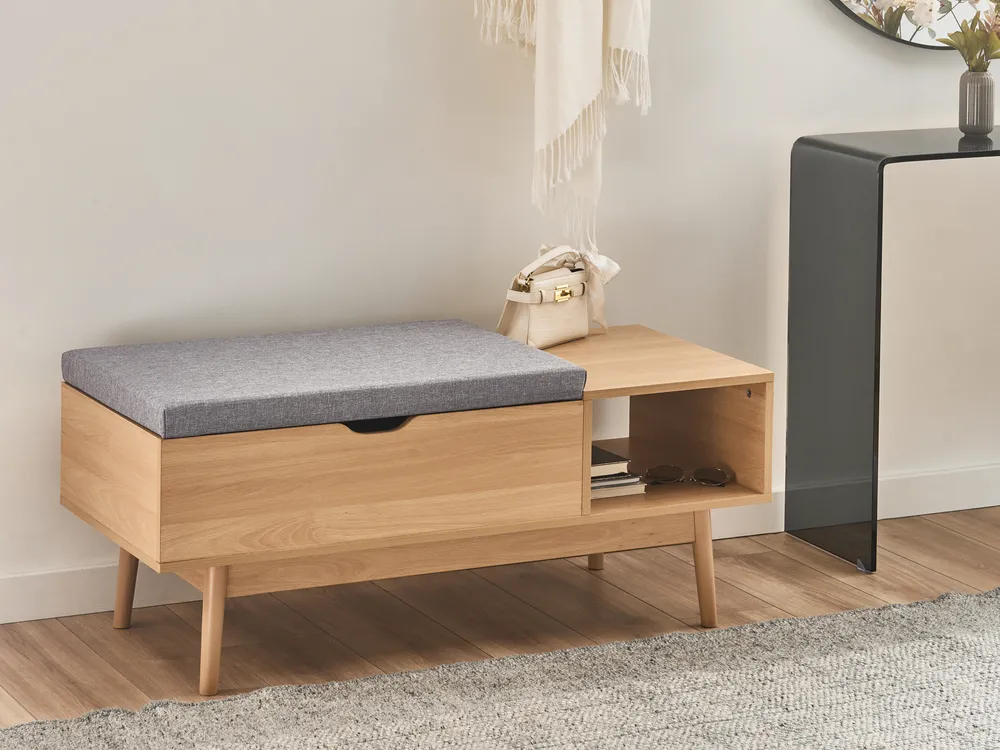 Shoe Bench BOURKE Light Brown