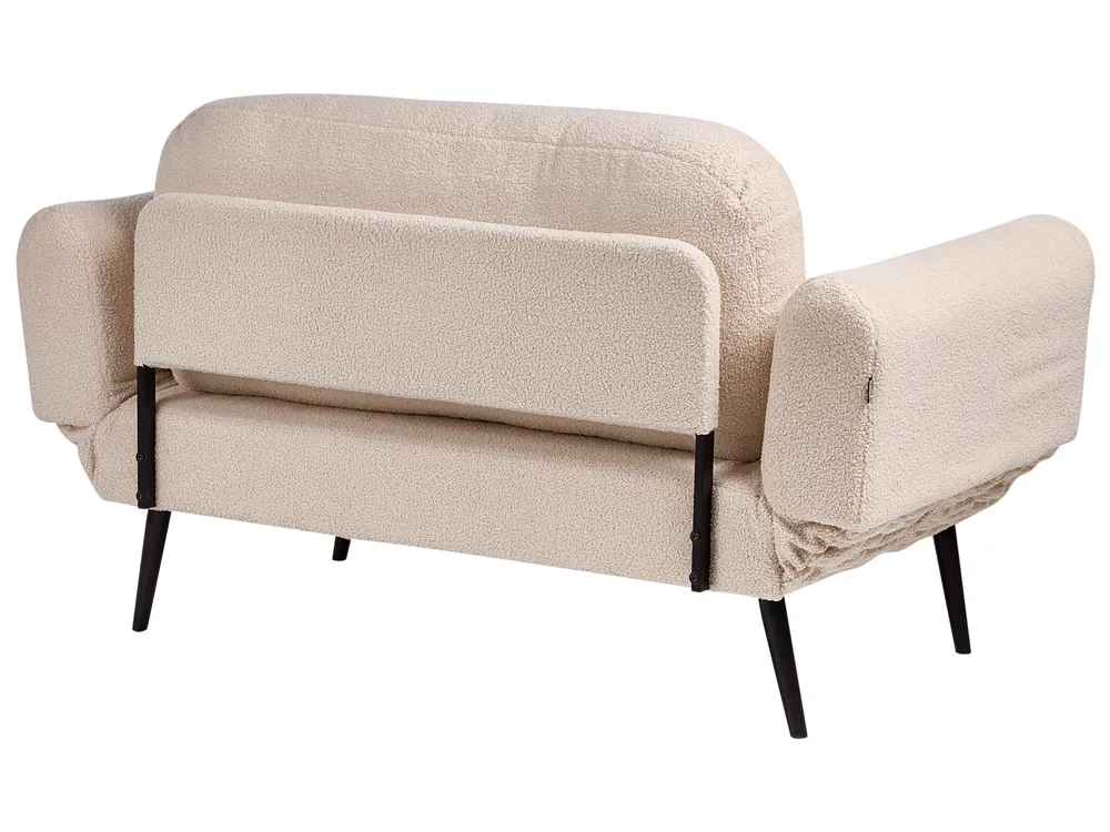 Sofa Bed 2 Seater DOROTEA Boucle Beige_1071507