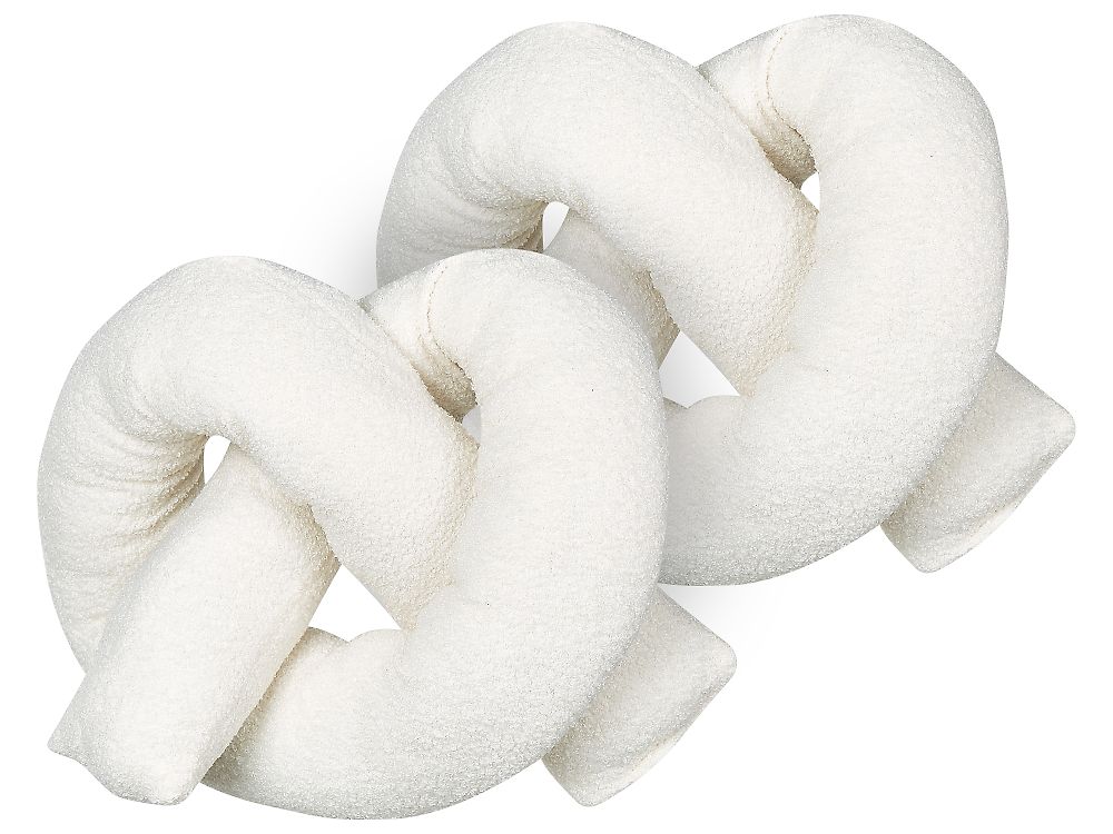 Set med 2 prydnadskuddar GLADIOLUS 172 x 14 cm Bouclé Off-White Monokromt