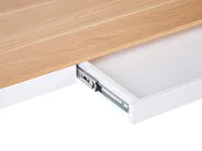 Elektriskt höj- och sänkbart skrivbord KENLY 120 cm 60 cm med USB-port Brun/ Vit_840234