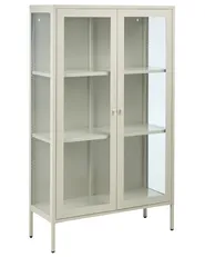 Vitrinskåp i glas NASH 90 cm Metall Ljusbeige_1091096