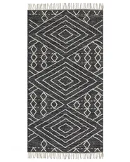 Rug KHENIFRA Black 80 x 150 cm Cotton_848781