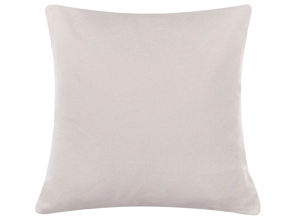 Set of 2 Decorative Cushions QUERCUS 45 x 45 cm Taupe Animal Pattern_798597