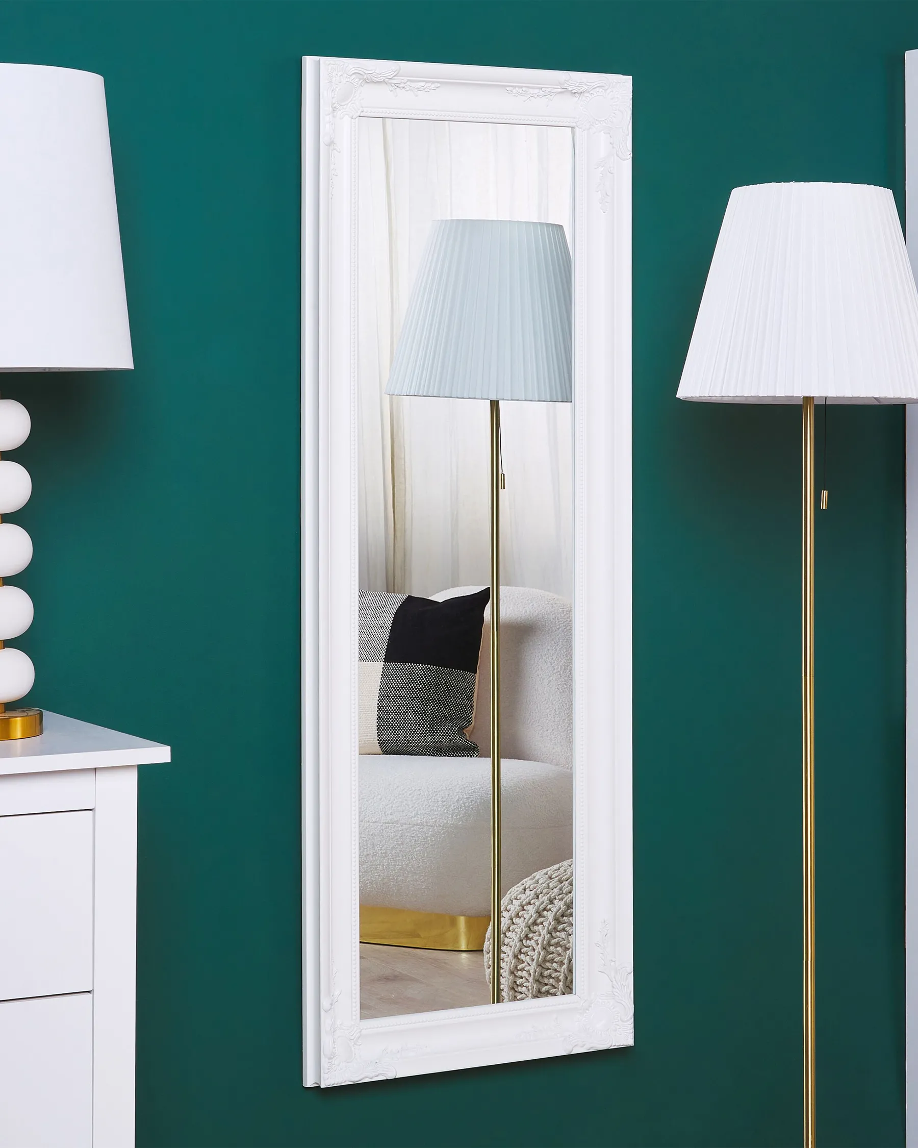 Seinäpeili VARS 51 cm 141 cm Valkoinen_803377