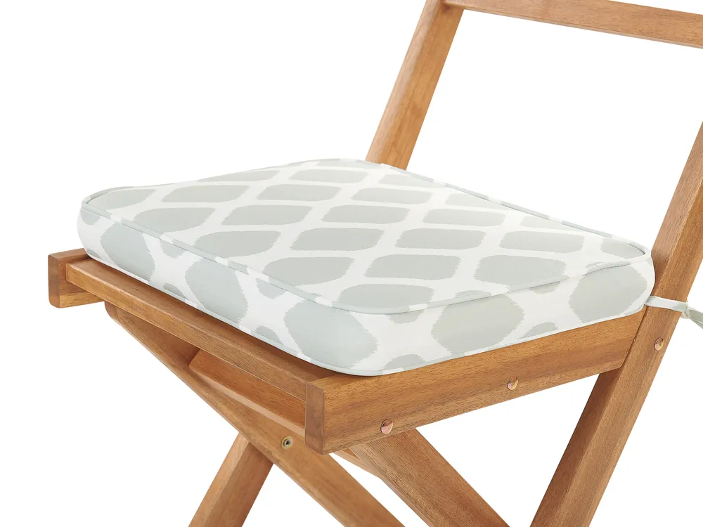 Bistro Set with Cushions Folding FIJI Acacia Wood Mint Green_764361