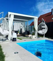 Hanging Chair with Stand FANO PE Rattan White_807407