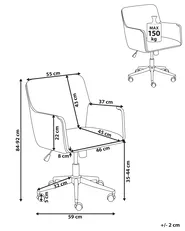 Skrivbordsstol ALTONA Sammet Off-White_998573