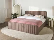 Säng med förvaring LUNAN Bouclé Taupe 180 x 200 cm_1048583