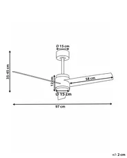 Ceiling Fan with Light TROUT with Remote LED Black_1133581