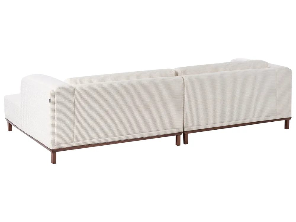 Corner Sofa 4 Seater VENG Corduroy Light Beige Left Hand_1006991