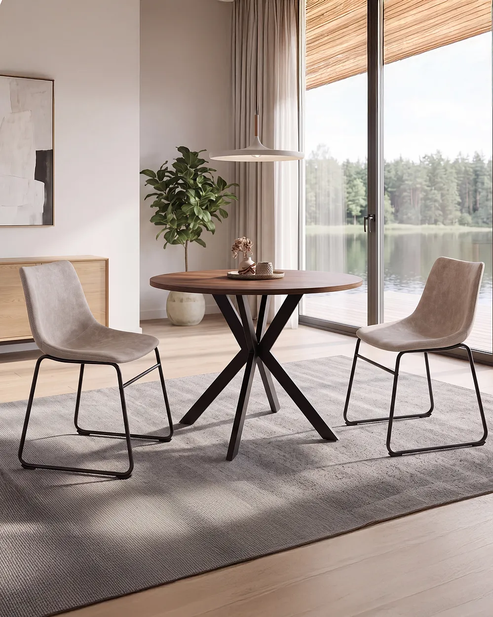 Ruokatuolisetti 2 kpl BATAVIA Kangas Beige_1151301