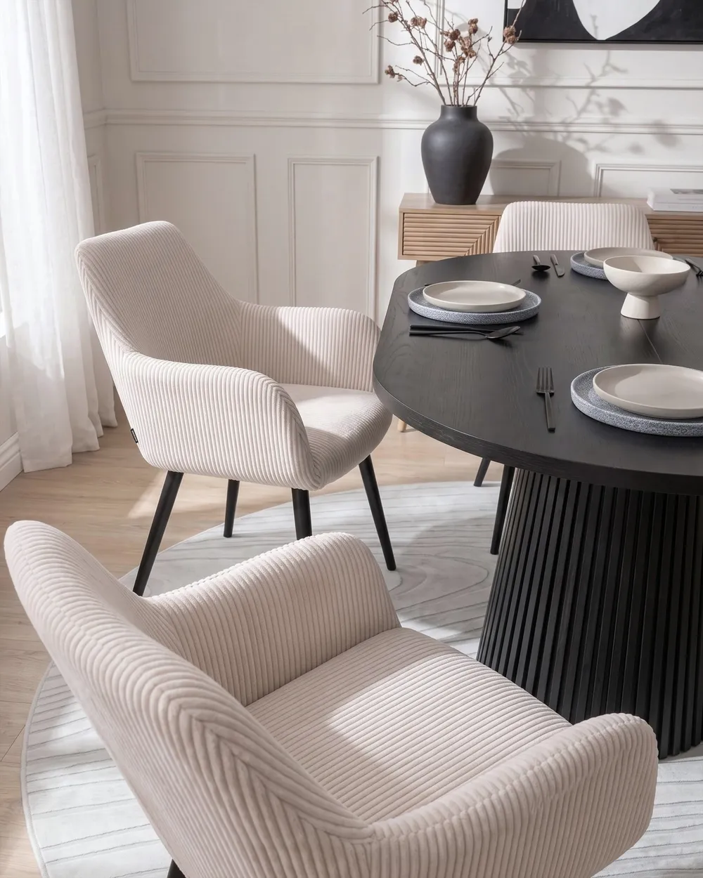 Set med 2 matstolar MORI Manchester Ljusbeige_1107783