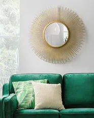 Wall Mirror CILLY 80 cm 80 cm Metal Gold_856792