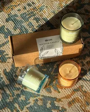 Set of 3 Scented Candles SHEER JOY Soy Wax Fresh Notes_979716