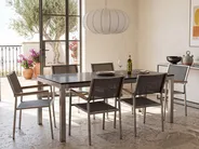 Garden Dining Set 6 Seater GROSSETO Granite Polished Grey/ Black_1109473