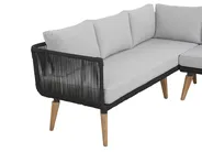 Garden Corner Sofa with Table 5 Seater ALCAMO Acacia Wood Black Left Hand_764951
