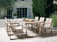 Garden Dining Set 6 Seater AZZANELLO Acacia Wood Off-White_956825