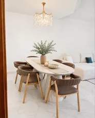 Dining Table LUMAN Travertine Effect 220 cm 95 cm_1129416