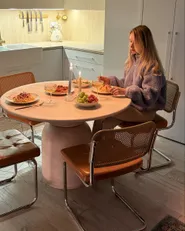Ruokapöytä MURTLE Valkoinen 110 cm 110 cm Mangopuu_1176519
