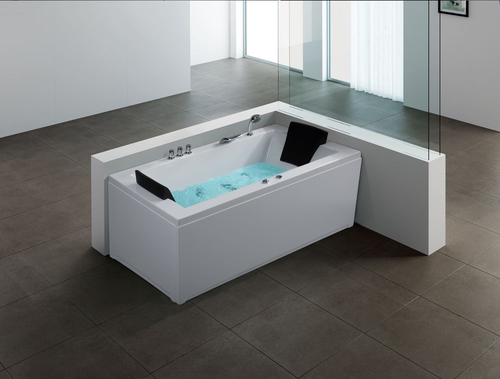 Corner Hot Tub with LED VARADERO 1830 x 900 mm White Left Hand