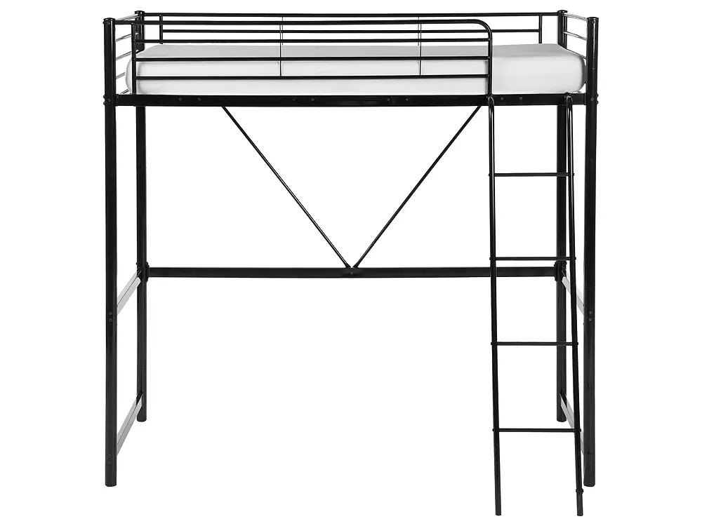 High Sleeper Bed CHASSORS 90 x 200 cm (EU Single) Black_1136610