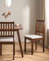 Set of 2 Dining Chairs ORONO Wood Dark Brown/ Light Beige