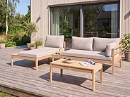 Garden Lounge Set with Table 3 Seater TALLA Acacia Wood Light Brown_1153651