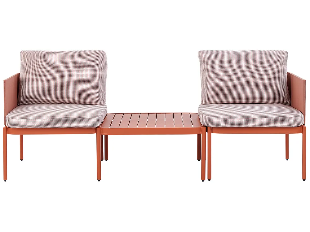 Loungesett til hagen med bord 2-seters TERRACINA Metall Oransje_826661