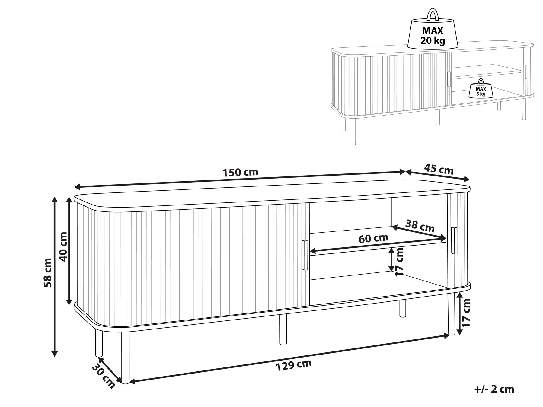TV Stand BRADLEY Brown_900874