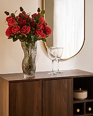 Konstgjord blomsterbukett BOIRO 65 cm Röd_1186213