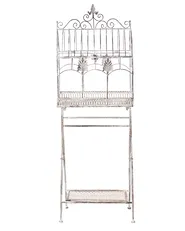 Hyllykkösetti 2 kpl SICILY 43/37 cm 122/90 cm Metalli Harmaa_1029372