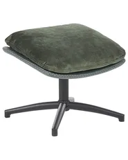 Swivel Armchair EIDE with Footstool Velvet Dark Green_923476