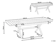 Extending Garden Dining Table FANES 184/242 cm 90 cm Metal Graphite Grey_928666