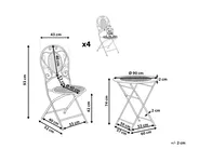 Garden Dining Set 4 Seater BIVIO Folding Metal Off-White_807863