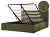 Ottoman Bed MOISSAC Boucle Dark Green 160 x 200 cm (EU King Size)