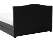 Bed with Storage Drawers MONTPELLIER Fabric Grey 160 x 200 cm (EU King Size) LED_708659