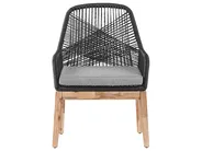 Garden Dining Set 4 Seater ORISTANO with Cushions Concrete Black_945924