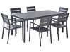 Garden Dining Set 6 Seater VERNIO Black