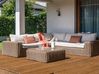 Garden Corner Sofa with Ottoman 6 Seater PALERMO Modular PE Rattan Brown