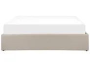 Ottoman Bed without Headboard DINAN Fabric Light Brown 160 x 200 cm (EU King Size)_1002180