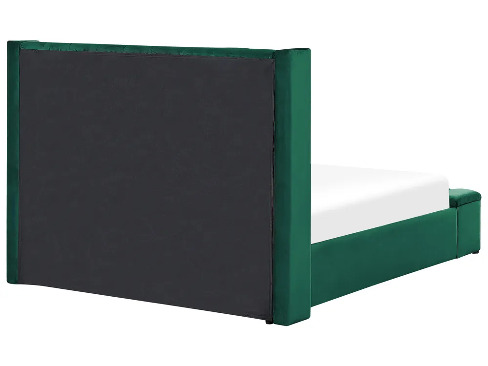 Waterbed with Storage Bench NOYERS Velvet Green 140 x 200 cm (EU Double)_915258