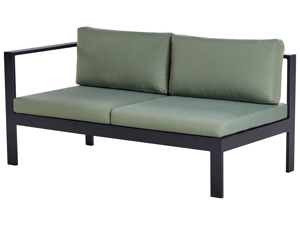 Garden Corner Sofa with Table 5 Seater MESSINA Metal Green Left Hand_929484