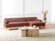 Corner Sofa 3 Seater SOSJO Fabric Burgundy Left Hand_941200