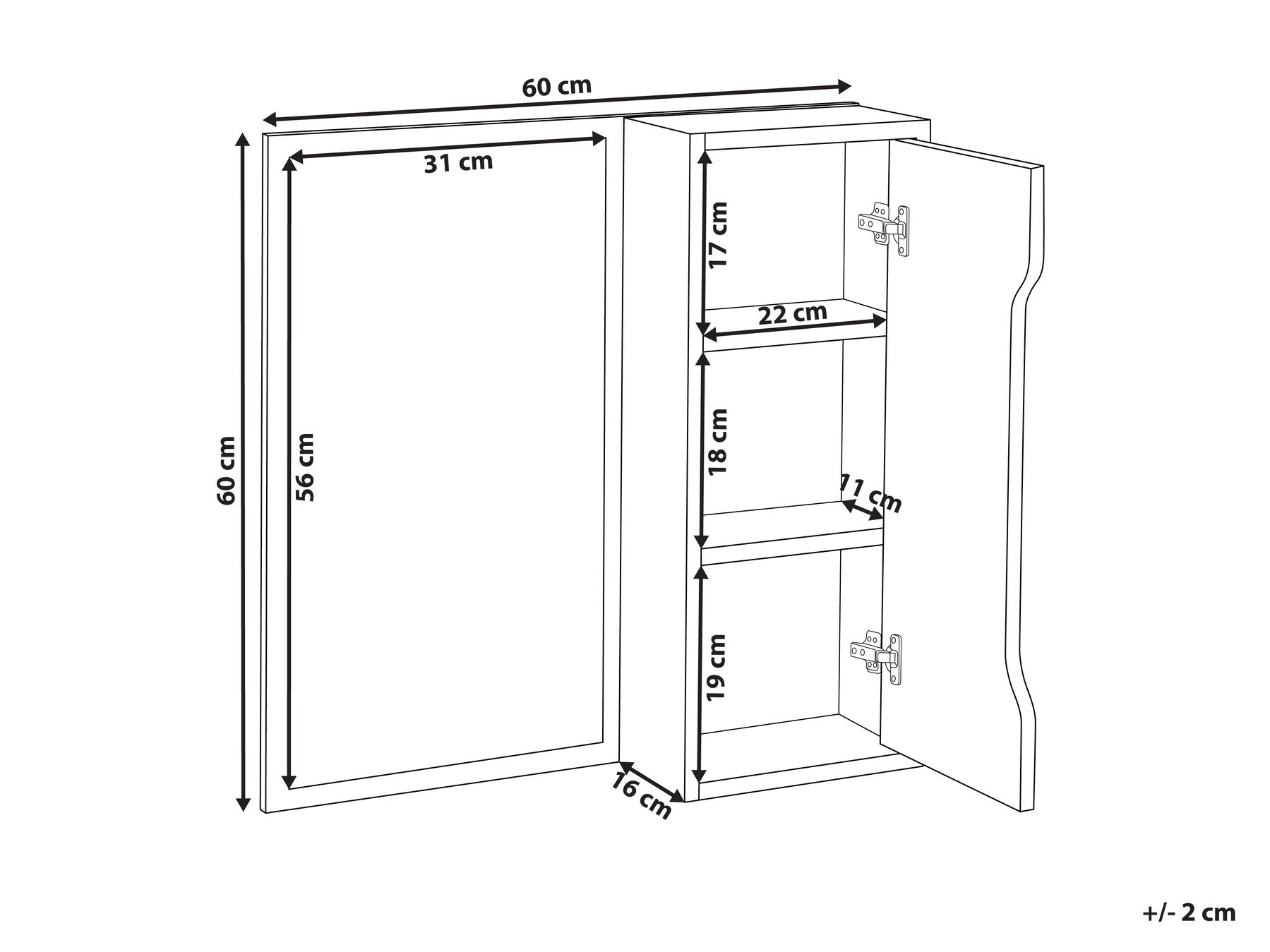 Wall Cabinet PALMAS 60 cm 60 cm White_978858