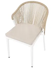 Sett med 2 hagestoler med puter PARANEA Metall Beige_1179581