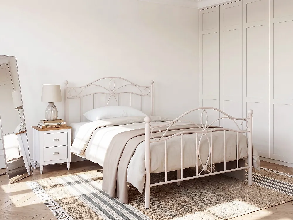 Sänky Metalli ANTLIA 120 x 200 cm Vaaleanbeige_1165261