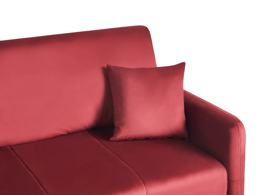 Sofa Bed 3 Seater EGGE Velvet Burgundy_1020894