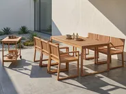 Garden Dining Set with Trolley 6 Seater SASSARI II Certified Acacia Wood Light Brown_923793
