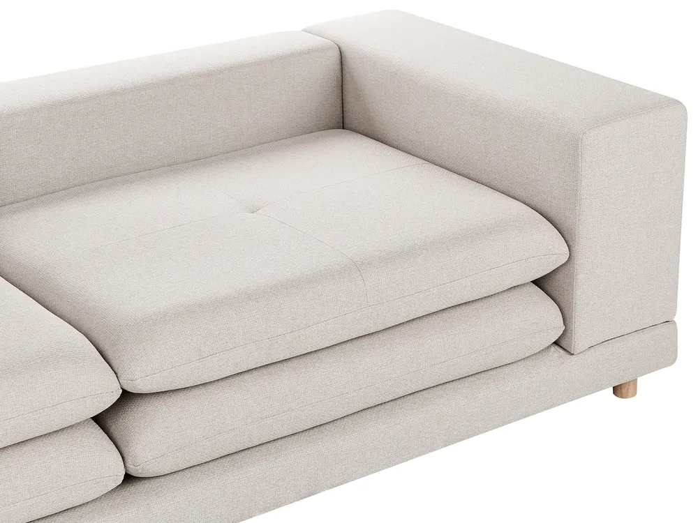 Sofa 2 Seater HEDEN with Cushion Fabric Light Beige_950529